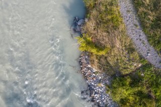 Berne libère 306 millions de francs pour avancer la 3e correction du Rhône. Des mesures de protection contre les crues sont prévues dans le Chablais et à l'embouchure du Rhône (archives). KEYSTONE/NOEMI CINELLI